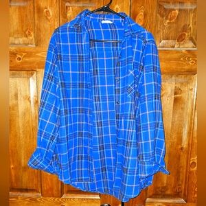 Blue W/ Burnt Orange Plaid Shirt